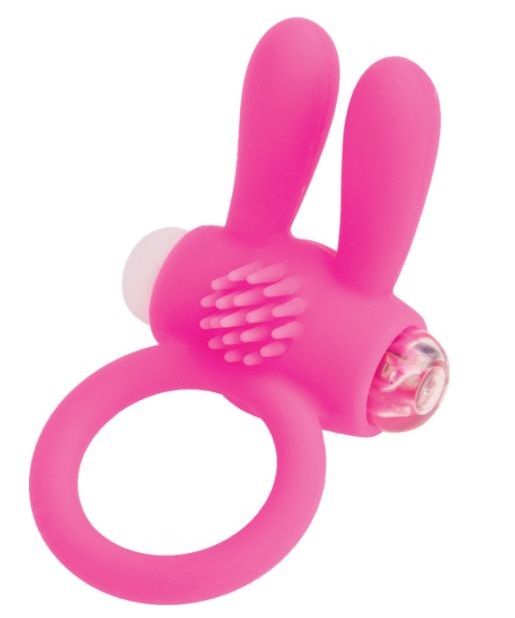 Розовое эрекционное виброкольцо A-toys с ушками - A-toys - в Мытищах купить с доставкой