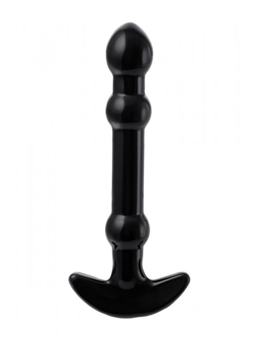 Элегантный чёрный анальный стимулятор с шариками на стволе - 15,5 см. - Sexus