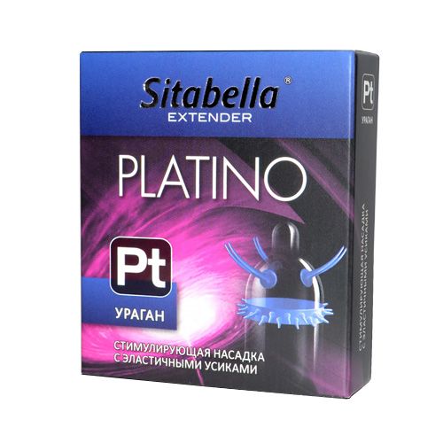 Стимулирующая насадка с усиками и шипиками Platino  Ураган - Sitabella - купить с доставкой в Мытищах