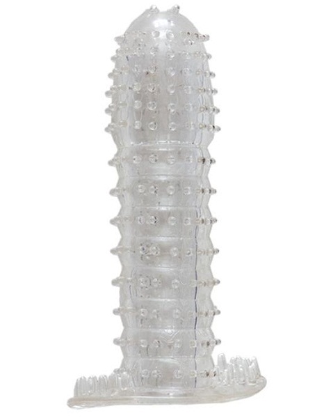 Гелевая прозрачная насадка c шипами - 12 см. - Toyfa Basic - в Мытищах купить с доставкой