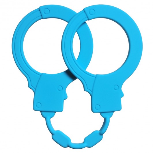 Голубые силиконовые наручники Stretchy Cuffs Turquoise - Lola Games - купить с доставкой в Мытищах