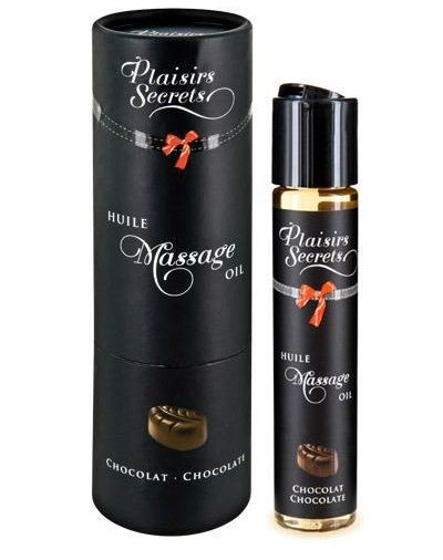 Массажное масло с ароматом шоколада Huile de Massage Gourmande Chocolat - 59 мл. - Plaisir Secret - купить с доставкой в Мытищах