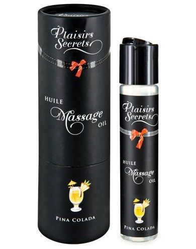 Массажное масло с ароматом пина колады Huile de Massage Gourmande Pina Colada - 59 мл. - Plaisir Secret - купить с доставкой в Мытищах