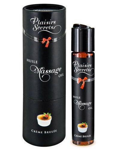 Массажное масло с ароматом крем брюле Huile de Massage Gourmande Creme Brulée - 59 мл. - Plaisir Secret - купить с доставкой в Мытищах