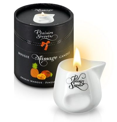 Массажная свеча с ароматом манго и ананаса Bougie de Massage Ananas Mangue - 80 мл. - Plaisir Secret - купить с доставкой в Мытищах