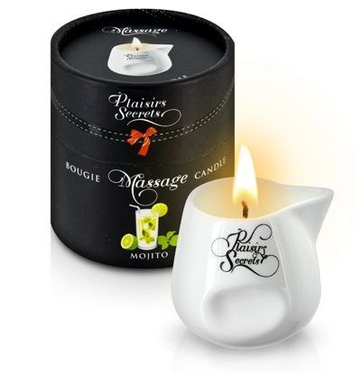 Массажная свеча с ароматом мохито Bougie de Massage Mojito - 80 мл. - Plaisir Secret - купить с доставкой в Мытищах