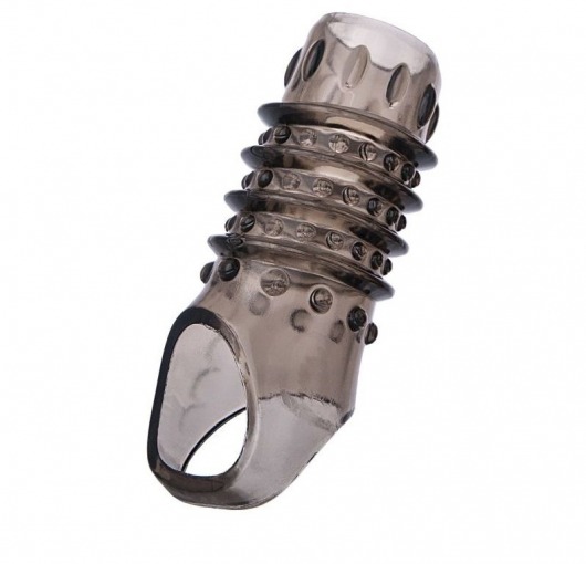 Открытая дымчатая насадка с точками и рёбрами ToyFa XLover - 11,5 см. - ToyFa - в Мытищах купить с доставкой