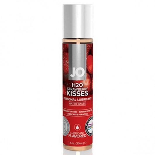 Смазка с ароматом клубники JO Flavored Strawberry Kiss - 30 мл. - System JO - купить с доставкой в Мытищах