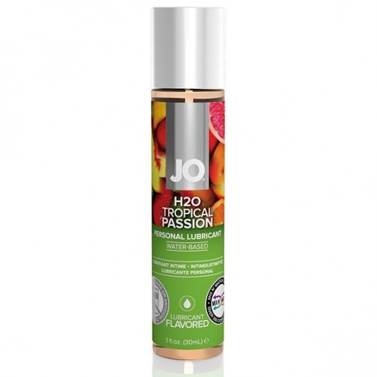 Смазка с ароматом тропических фруктов JO Flavored Tropical Passion - 30 мл. - System JO - купить с доставкой в Мытищах