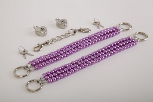 Фиолетовые оковы на ноги из бус - White Label - купить с доставкой в Мытищах