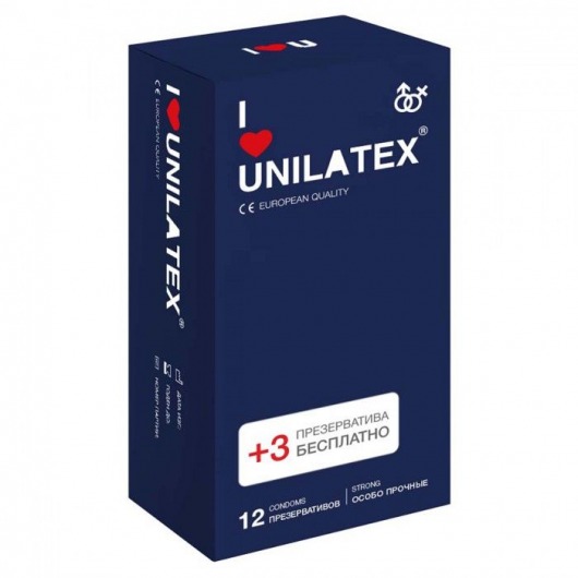 Ультрапрочные презервативы Unilatex Extra Strong - 12 шт. + 3 шт. в подарок - Unilatex - купить с доставкой в Мытищах