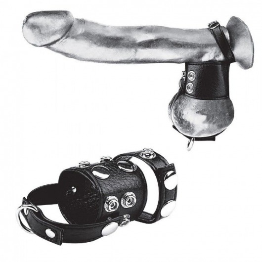 Утяжка на пенис и мошонку Cock Ring With 1.5  Ball Stretcher And Optional Weight Ring - BlueLine - купить с доставкой в Мытищах