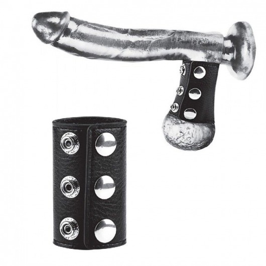 Чёрная утяжка на кнопках 100% PVC STRAP WITH METAL SNAP - BlueLine - купить с доставкой в Мытищах