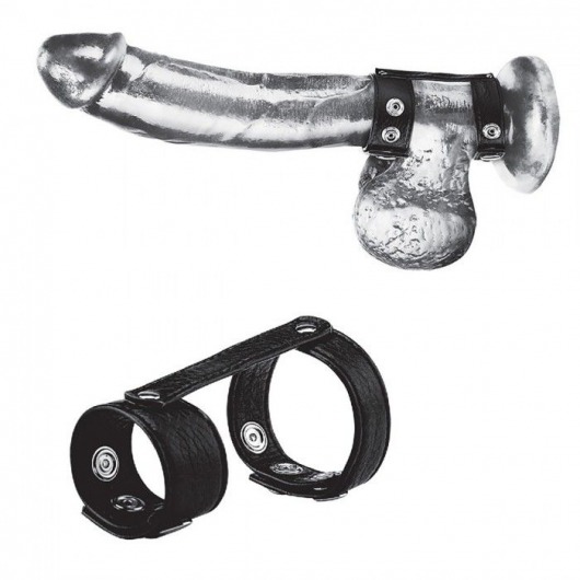 Утяжка на пенис с клёпками Duo Snap Cock And Ball Ring - BlueLine - купить с доставкой в Мытищах