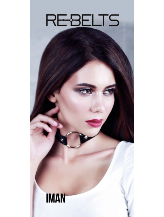 Чёрный чокер-кляп Iman Black - Rebelts - купить с доставкой в Мытищах