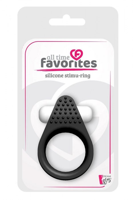 Чёрное эрекционное кольцо LIT-UP SILICONE STIMU RING 1 BLACK - Dream Toys - в Мытищах купить с доставкой
