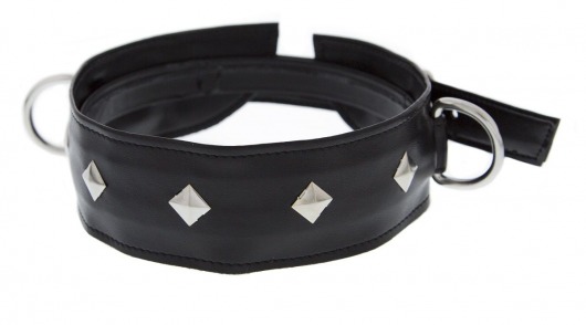 Полиуретановый ошейник с пуклями и D-кольцами Collar with Studs - Blush Novelties - купить с доставкой в Мытищах