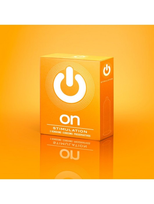 Презервативы ON) Stimulation с точками - 3 шт. - ON) - купить с доставкой в Мытищах