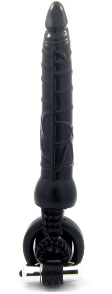 Черная вибронасадка с анальным стимулятором - ToyFa - в Мытищах купить с доставкой