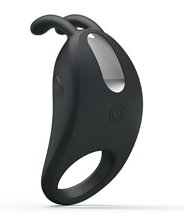 Чёрное эрекционное кольцо с вибрацией Rabbit Vibrator - Baile - в Мытищах купить с доставкой