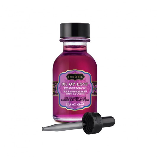 Масло для ласк с ароматом малины Oil of Love Raspberry Kiss - 22 мл. - Kama Sutra - купить с доставкой в Мытищах
