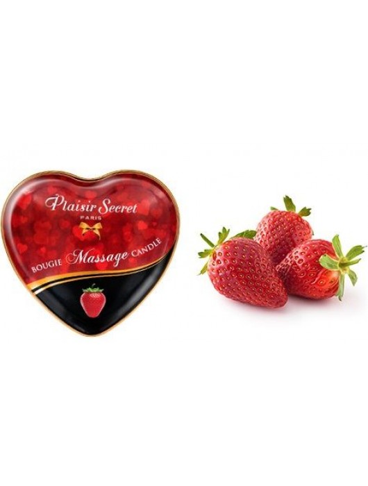 Массажная свеча с ароматом клубники Bougie Massage Candle - 35 мл. - Plaisir Secret - купить с доставкой в Мытищах