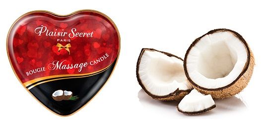 Массажная свеча с ароматом кокоса Bougie Massage Candle - 35 мл. - Plaisir Secret - купить с доставкой в Мытищах