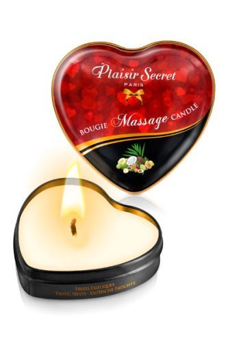 Массажная свеча с ароматом экзотических фруктов Bougie Massage Candle - 35 мл. - Plaisir Secret - купить с доставкой в Мытищах
