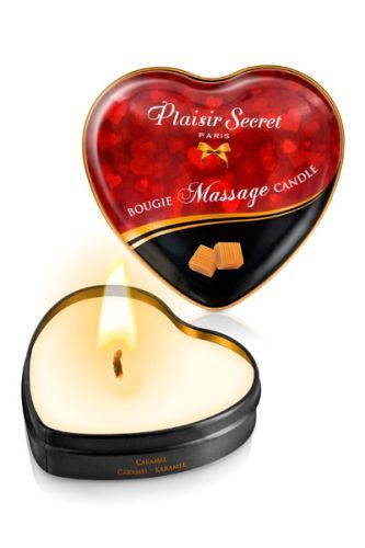 Массажная свеча с ароматом карамели Bougie Massage Candle - 35 мл. - Plaisir Secret - купить с доставкой в Мытищах