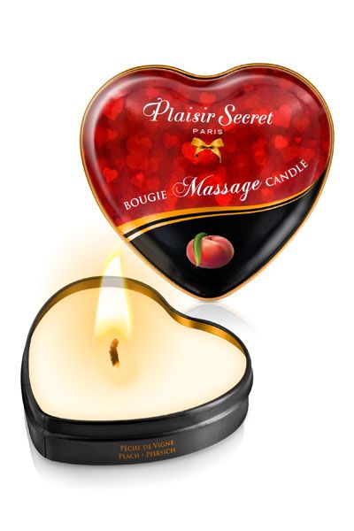 Массажная свеча с ароматом персика Bougie Massage Candle - 35 мл. - Plaisir Secret - купить с доставкой в Мытищах