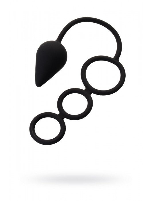 Тройное эрекционное кольцо с анальным хвостом Drop M-size - Erotist Adult Toys - в Мытищах купить с доставкой