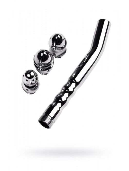 Металлический анальный душ с тремя насадками - ToyFa - купить с доставкой в Мытищах
