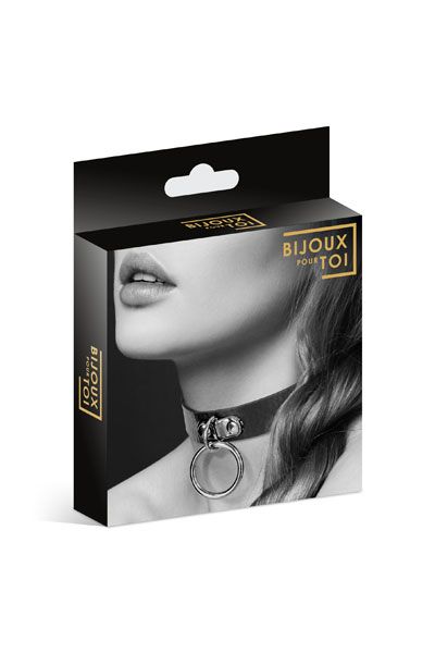Узенький ошейник из полиуретана с кольцом - Bijoux Pour Toi - купить с доставкой в Мытищах