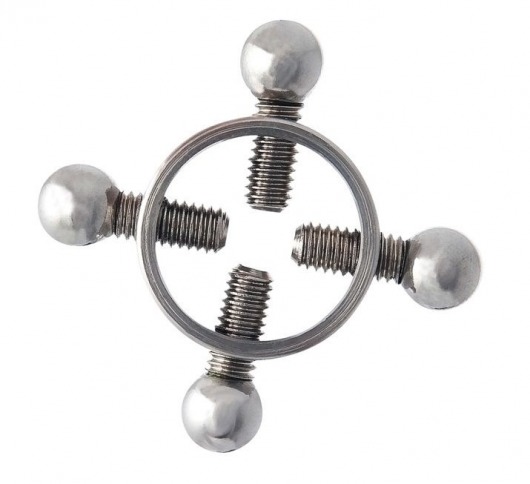 Серебристые зажимы для сосков на винтах - ToyFa - купить с доставкой в Мытищах