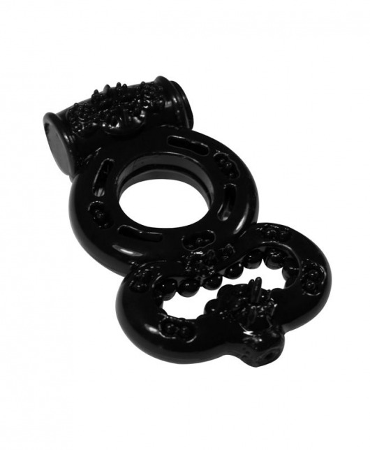 Чёрное эрекционное кольцо Rings Treadle с подхватом - Lola Games - в Мытищах купить с доставкой