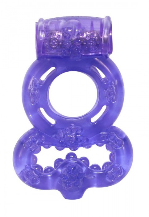 Фиолетовое эрекционное кольцо Rings Treadle с подхватом - Lola Games - в Мытищах купить с доставкой
