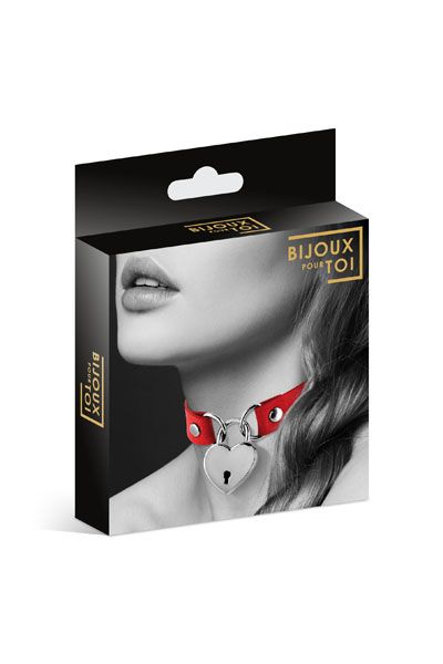 Красный чокер с замком в форме сердца - Bijoux Pour Toi - купить с доставкой в Мытищах