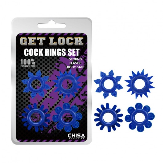 Набор из 4 синих колец Get Lock - Chisa - в Мытищах купить с доставкой