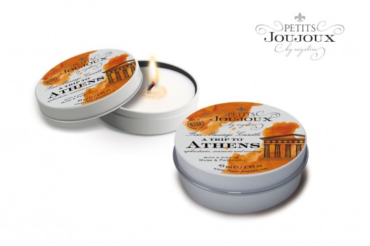 Массажная свеча Petits Joujoux Athens с ароматом муската и пачули - 33 гр. - MyStim - купить с доставкой в Мытищах