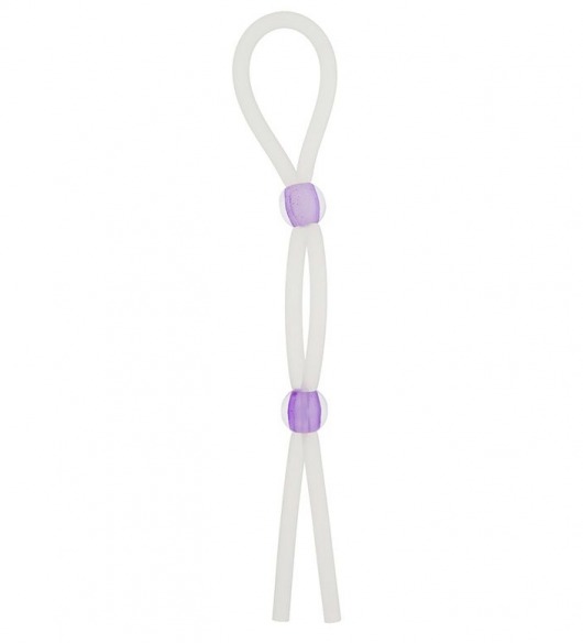 Прозрачное эрекционное кольцо-лассо SILICONE LASSO COCK RING DUAL BEADS - NMC - в Мытищах купить с доставкой