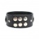 Черный кожаный ошейник с короткими шипами - БДСМ Арсенал - купить с доставкой в Мытищах